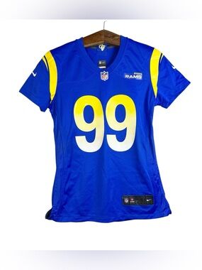 Nike Los Angeles Rams #99 Home Blue On Field Jersey Womens Aaron Donald Size S